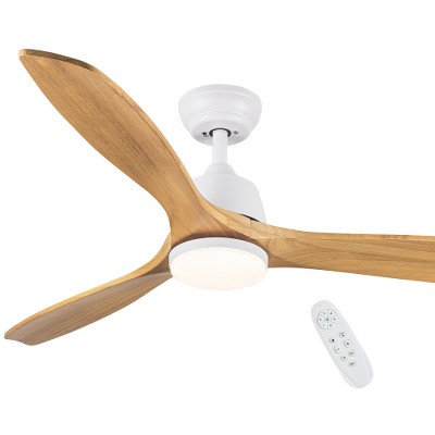 BestParts 52" Farmhouse Ceiling Fan - Integrated LED Light, Remote Control, Solid Wood Blades