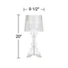 360 Lighting Baroque Accent Table Lamps 20" High Set of 2 Clear Acrylic See Through for Living Room Family Bedroom Bedside Nightstand - 4 of 4