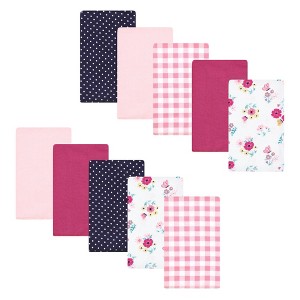 Luvable Friends Hudson Baby Flannel Burp Cloths 10pk Set - 1 of 2
