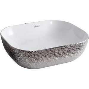 ALFI  Isabella Plus Collection Rectangular Above Mount Basin with an Embossed Exterior, Smooth Interior, and Center Drain - 1 of 3