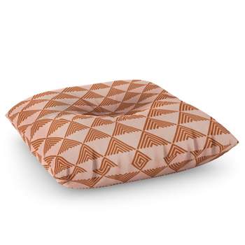 June Journal Triangular Lines in Terracotta Square Floor Pillow - Deny Desings