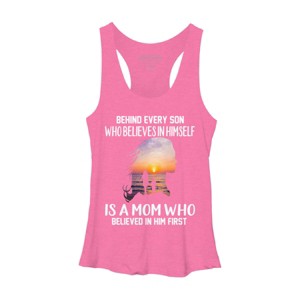 Women's Design By Humans Mother Behind Every Son Who Believes In Himself Is A Mom By corndesign Racerback Tank Top - 1 of 2