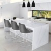 Bekrvio Bar Stools Set of 4, 26” Counter Height with Back - Upholstered PU Leather/Velvet  Steel U-Shaped Base for Kitchen Counter Island - 3 of 4