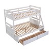 NicBex Twin Over Full Bunk Bed with Ladder and 2 Drawers,Loft Bed with Safety Guardrail for Bedroom,Espresso/Gray/White - 4 of 4