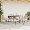 vidaXL Patio Dining Set with Cushions Outdoor Dining Furniture Poly Rattan Glass - Brown 55.1" x 27.6" x 29.1" 4 Items - 3 of 4