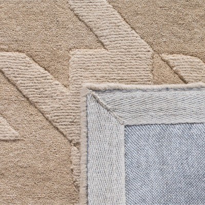 Hand-Tufted Beige Wool Square Area Rug