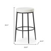 HomeRoots 31" White and Black Fabric and Metal Backless Bar Height Bar Chair - 3 of 4