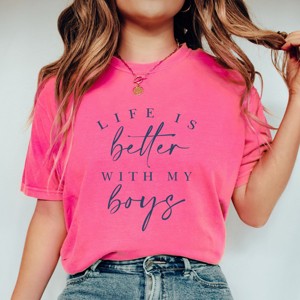 Simply Sage Market Life Is Better With My Boys Garment Dyed Tee - 1 of 4