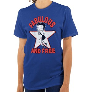 Betty Boop Cartoon Fabulous and Free Womens Graphic T Shirt Tees Brisco Brands - 1 of 2
