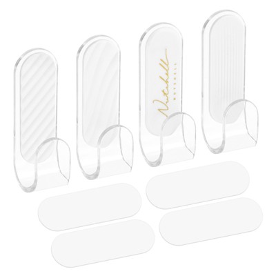 Unique Bargains Stainless Steel Waterproof Wall Adhesive Hooks and Hangers 4 Pcs