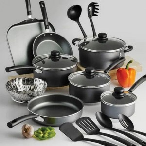 LunaLulink 18 Piece Non-stick Cookware Set, Steel Gray - 1 of 4
