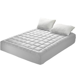 Itopfox Queen Mattress Pad - Quilted Fitted Cooling Pillow Top Cover, Breathable Fluffy Soft Topper with Deep Pocket for Ultimate Comfort - 1 of 4