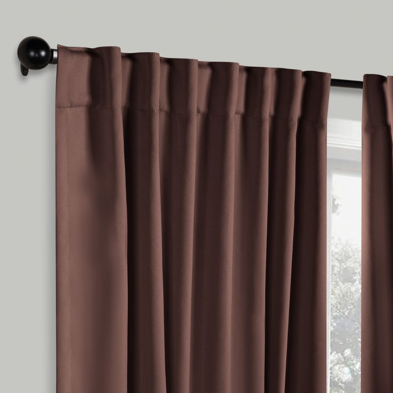 Classic Modern Solid Room Darkening Semi-Blackout Curtains, Rod Pocket/ Back Tabs, Set of 2 by Blue Nile Mills, 5 of 6