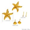 Gold-Tone Ocean-Themed Earring Set (Starfish, Shell, Cubic Zirconia Studs), Nautical Jewelry for Women, Daily & Styling Occasions - 4 of 4