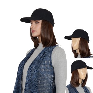Alilang Adjustable Short Hair Wig Baseball Cap for Women with Natural Looking 10 Inch Bob Hairpiece for Outdoor and Daily Wear - 1 of 4