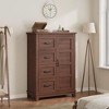 45.7" Tall 4-Drawer Dresser - Walnut Storage Chest w/ Door for Bedroom - 2 of 4