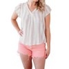 Women's Striped Button Back Top - Blu Pepper - 4 of 4