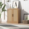 Adam Natural Wood Grain Storage Cabinet with Wicker Door (36x31x16") - 3 of 4