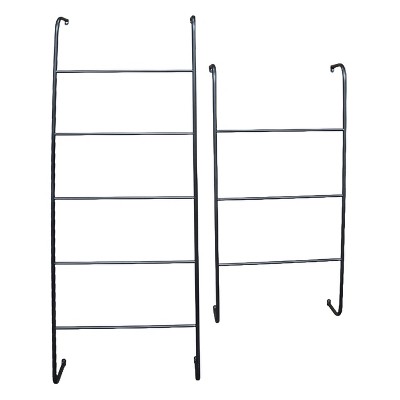 VIP Metal 59 in. Black Ladder Wall Decor Set of 2