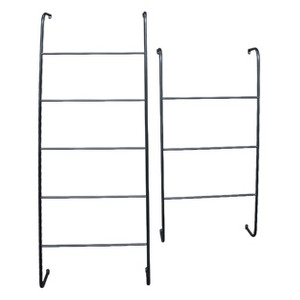 VIP Metal 59 in. Black Ladder Wall Decor Set of 2 - 1 of 2