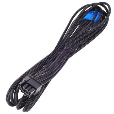 SilverStone Technology  PCIE-8pin to PCIE-6+2pin(550mm) Individually Sleeved Modular Cable Black