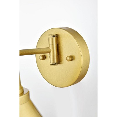 Chrome Adjustable Swing Arm Wall Sconce with Metal Shade