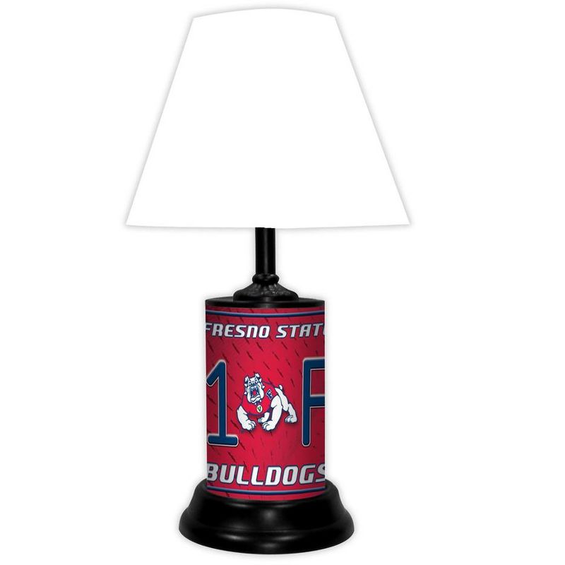 NCAA 18-inch Desk/Table Lamp with Shade, #1 Fan with Team Logo, Fresno State Bulldogs, 1 of 4