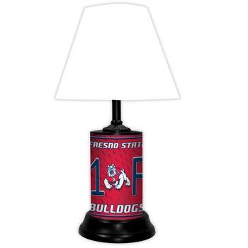 NCAA 18-inch Desk/Table Lamp with Shade, #1 Fan with Team Logo, Fresno State Bulldogs