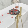 1-Handle Freestanding Floor Mount Roman Tub Faucet Bathtub Filler With Hand Shower and Storage Tray - 3 of 4