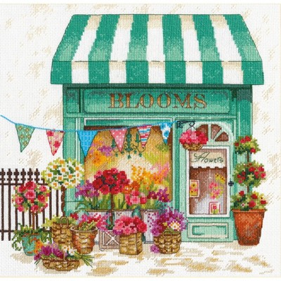 Dimensions Counted Cross Stitch Kit 12"X12"-Blooms Flower Shop