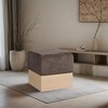 Meridian Furniture,Havre Velour Fur Fabric Ottoman/Stool - 2 of 4