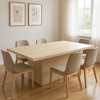 HomeRoots 84" Natural Solid Wood Pedestal Base Dining Table - 2 of 4