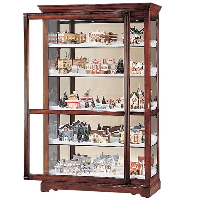 Windsor Cherry Lighted Traditional Curio Cabinet