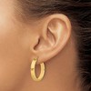 Black Bow Jewelry 4mm, 14k Yellow Gold Polished Round Hoop Earrings, 22mm (7/8 Inch) - 3 of 4