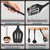 Itopfox 7-Piece Silicone Cooking Utensils Set, Heat Resistant Kitchen Tools with Spatula, Ladle, Spoon & Pasta Server for Non-Stick Cookware - 3 of 4