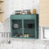 CLIHOME 2-Door Wall-Mounted Metal Storage Cabinet with Tempered Glass Doors & Shelves - 3 of 4
