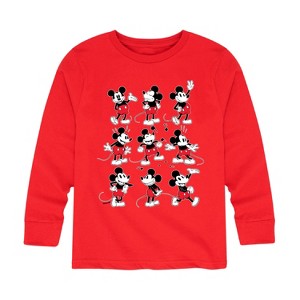 Boys' - Disney - Mickey Poses Grid Long Sleeve Graphic T-Shirt - 1 of 4