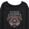 Women's - Marvel - Captain America Band Tee Style Lightweight French Terry Wide Neck Long Sleeve Shirt - 2 of 4
