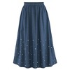 Collections Etc Pearl Border Denim Skirt - 2 of 4