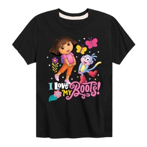 Boys' - Dora the Explorer - I Love My Boots Short Sleeve Graphic T-Shirt - 1 of 3