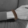 Black Bow Jewelry Men's 20mm Stainless Steel & Brown Leather Woven Bracelet, 8.75 Inch - 4 of 4