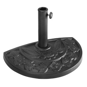 Costway 20'' Outdoor Patio Half Round Umbrella Base Stand Resin Deck Table Sun Shade - 1 of 4