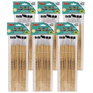 Charles Leonard Flat Black Easel Brushes, 1/4 inch, Wooden Handle, Natural Bristles - Case of 6 - 12 pcs - 1 of 1