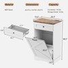 Tilt Out Trash Cabinet, Dog Proof 10 Gallon Garbage Can Cabinet with Deodorizing Function - 2 of 4