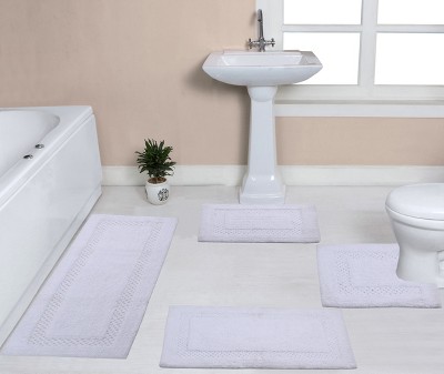 Classy Bathmat Collection Cotton Tufted Set of 4 Bath Rug Set - Home Weavers
