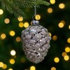 Northlight 3.5" Silver Glass Beaded Pine Cone Christmas Ornament - 2 of 3
