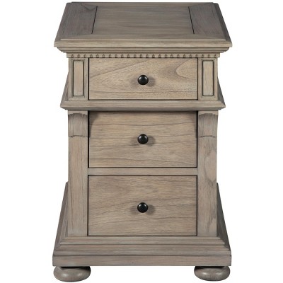 Traditional Brown Mindi Wood Side Table with 3 Drawers