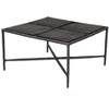 Coffee Table – 17.5" H Square Recycled Sand Cast Glass Top With Black Aluminum Base By Zuo Modern - 3 of 4