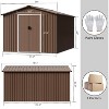 10X10 FT Outdoor Storage Shed, Galvanized Steel Storage Shed, Steel Sliding Doors, Weather Resistant, Garden Tool Shed with Lockable Door - 2 of 4