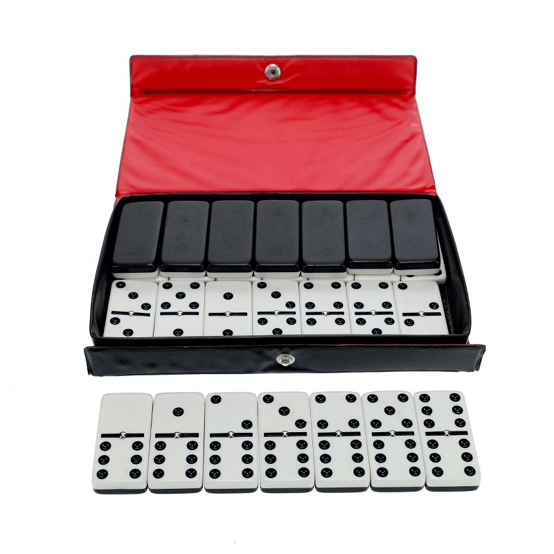 WE Games Two-Toned Black & White Double 6 Dominoes with Spinners - Club Size, 3 of 10